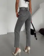 Farmerice mom kroja Kika - sive - Slika 4