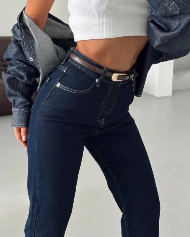 Farmerice mom kroja Kika - tamni teksas - Slika 4