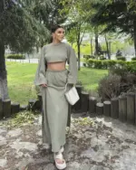 Dvodjelni set Tiana - maslinasti - Slika 3