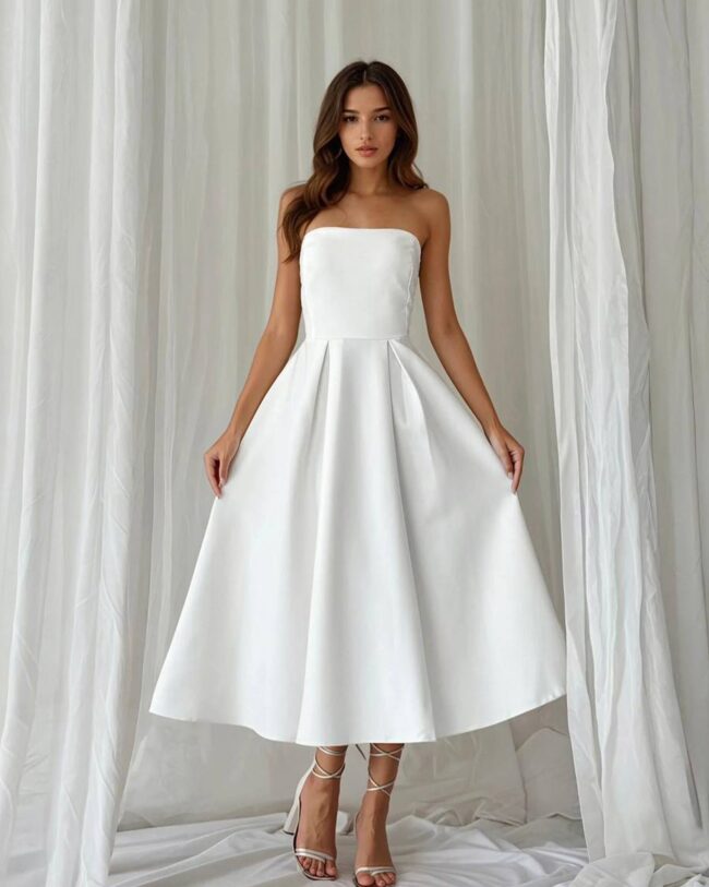 Midi haljina Riore - bijela - Slika 2