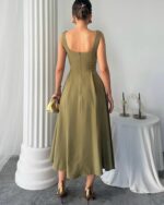 Midi haljina Ayvel - maslinasta - Slika 5