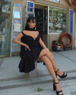 Mini haljina Melrose - crna - Slika 4