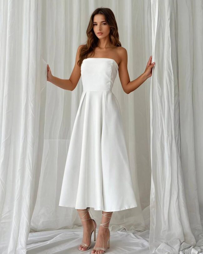 Midi haljina Riore - bijela - Slika 3