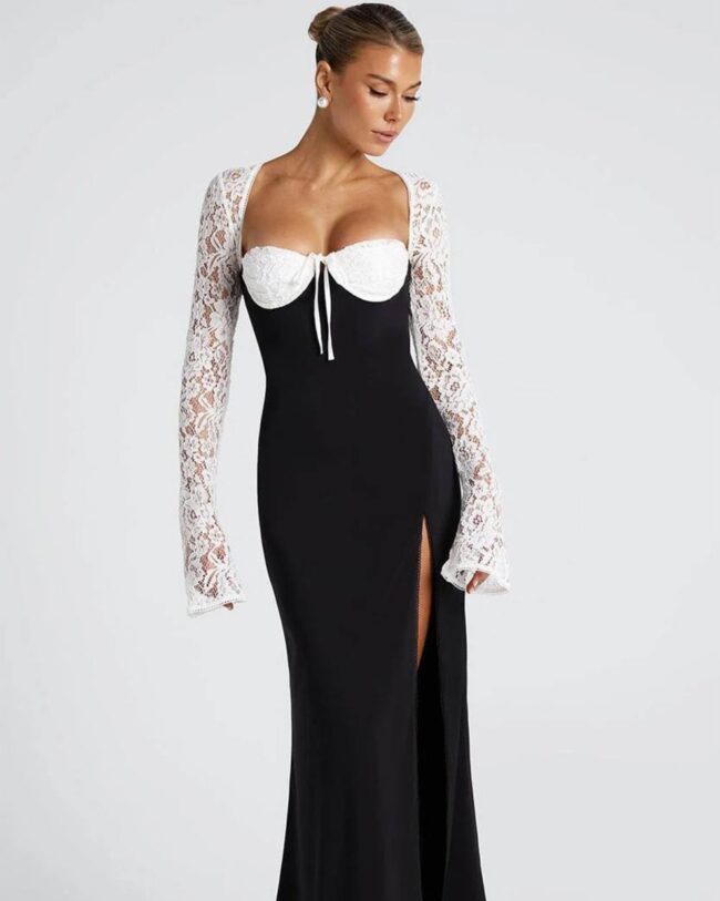 Midi haljina Aria - crna - Slika 5