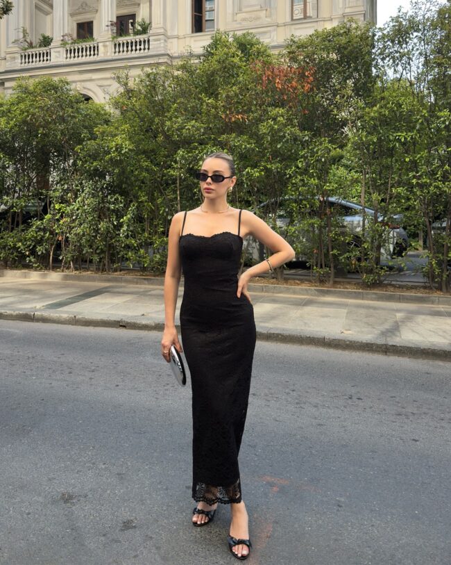 Midi haljina Priscilla - crna - Slika 3