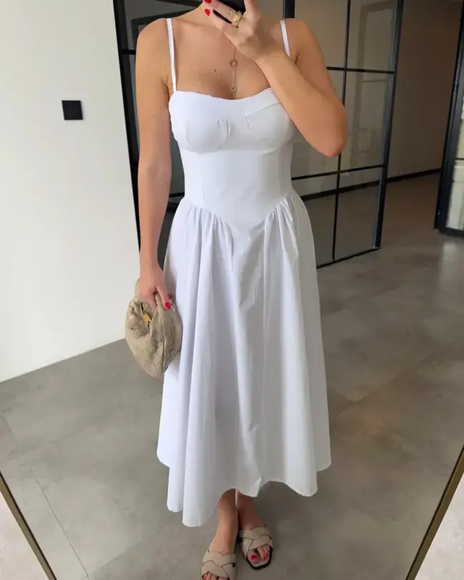 Midi haljina Brionna - bijela - Slika 2