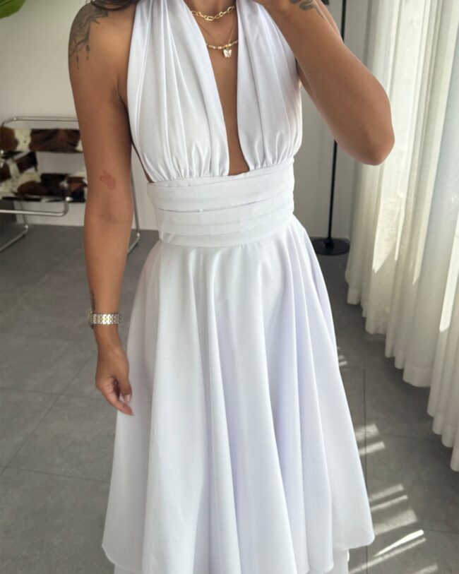 Midi haljina Lance - bijela - Slika 4