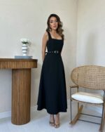 Midi haljina Tina - crna - Slika 3