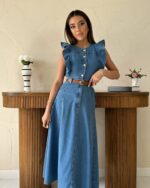 Midi haljina Chester - teksas - Slika 3