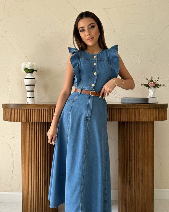 Midi haljina Chester - teksas - Slika 3