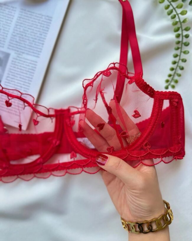 Dvodjelni lingerie set Sophia - crveni - Slika 2