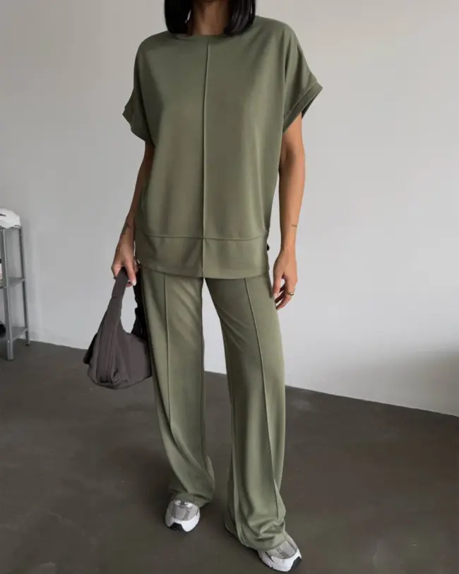 Dvodjelni set Tinaya - maslinasti - Slika 2