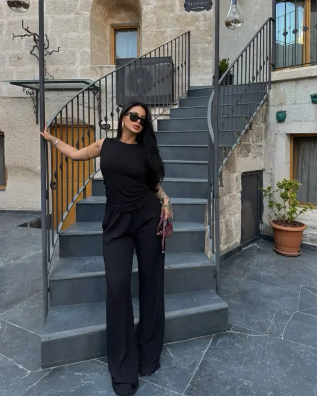 Dvodjelni set Phoebe - crni - Slika 3