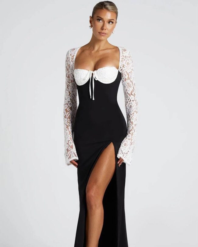 Midi haljina Aria - crna - Slika 2