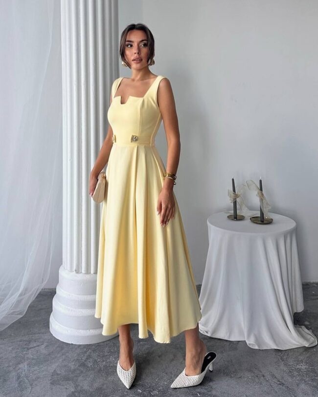 Midi haljina Ayvel - žuta - Slika 3