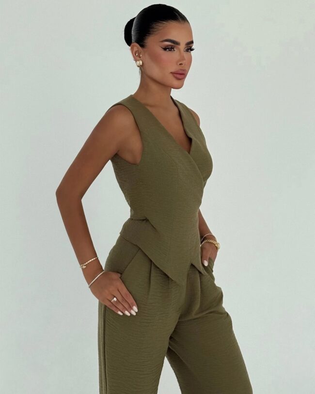 Dvodjelni set Zaika  - maslinasti - Slika 2