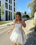 Mini haljina Agatha - bijela - Slika 2