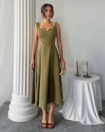 Midi haljina Ayvel - maslinasta - Slika 4