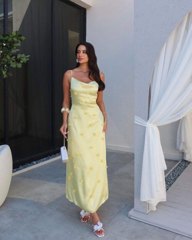 Midi haljina Jamilla - žuta - Slika 2