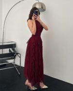 Midi haljina Freesia  - bordo - Slika 2