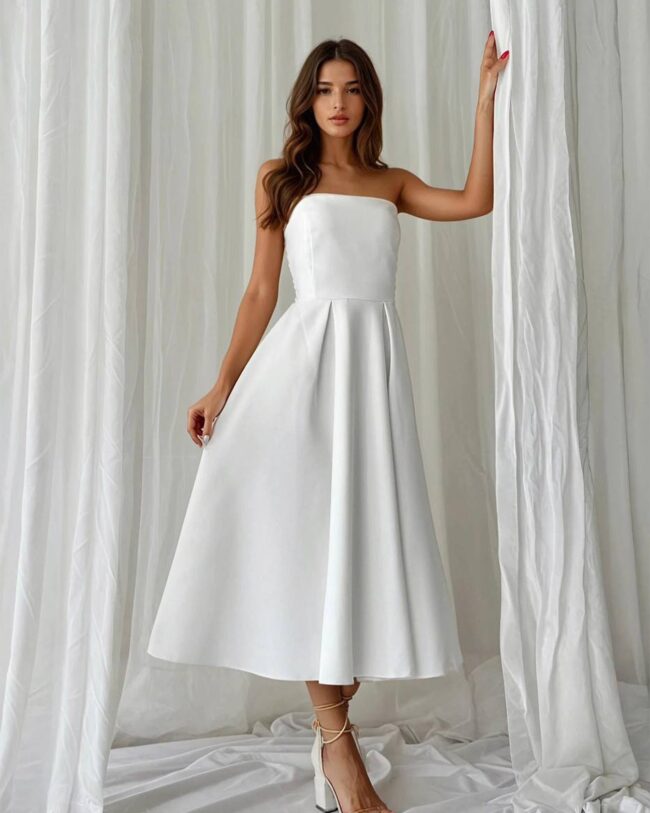 Midi haljina Riore - bijela - Slika 4