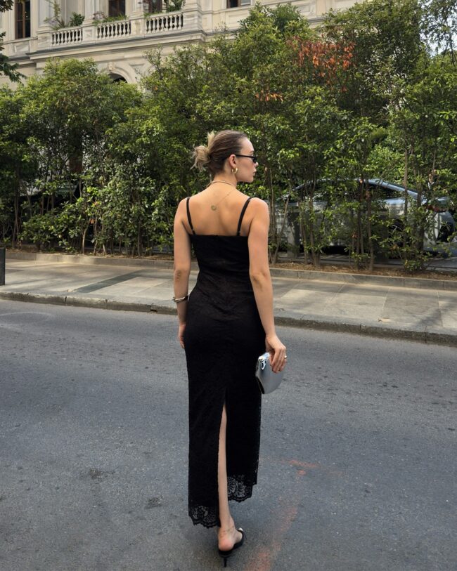 Midi haljina Priscilla - crna - Slika 6