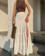 Maxi suknja Bahar - bijela - Slika 3