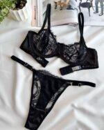 Dvodjelni lingerie set Isadora - crni - Slika 2