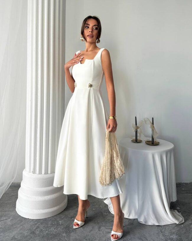 Midi haljina Ayvel - bijela - Slika 6