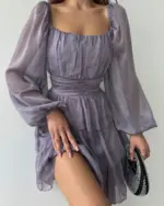 Mini haljina Nolan - ljubičasta - Slika 4