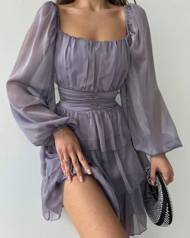 Mini haljina Nolan - ljubičasta - Slika 4