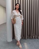 Midi haljina Goldie - cream - Slika 2