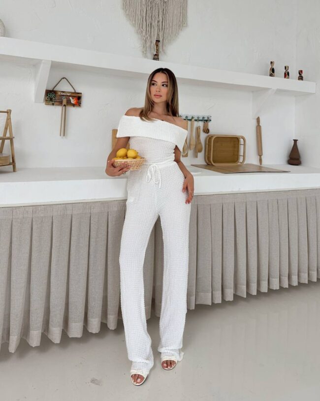 Dvodjelni set Lora - bijeli - Slika 4