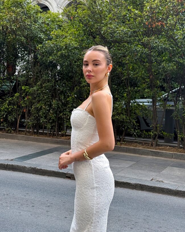 Midi haljina Priscilla - bijela - Slika 4