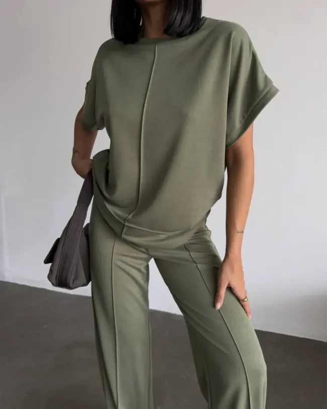 Dvodjelni set Tinaya - maslinasti - Slika 3