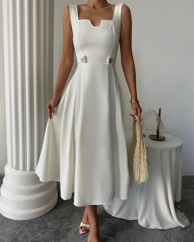 Midi haljina Ayvel - bijela - Slika 3