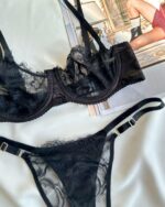 Dvodjelni lingerie set Isadora - crni - Slika 3