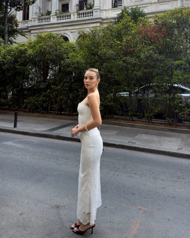 Midi haljina Priscilla - bijela - Slika 7