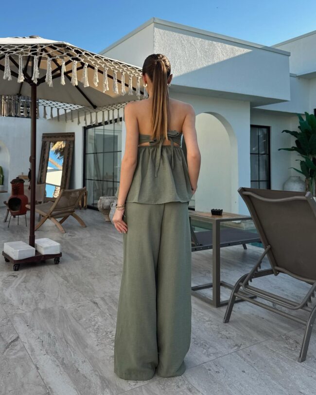 Dvodjelni set Lorvie - maslinasti - Slika 2