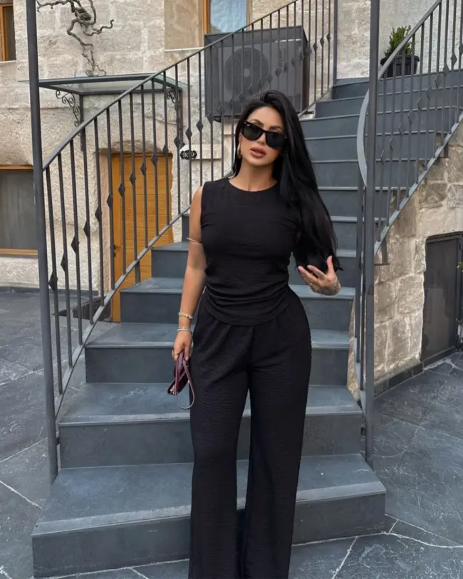 Dvodjelni set Phoebe - crni - Slika 2