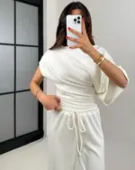 Dvodjelni set Mochi - cream bijeli - Slika 4