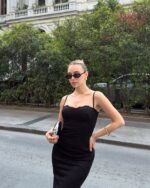 Midi haljina Priscilla - crna - Slika 5