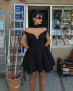 Mini haljina Melrose - crna - Slika 2