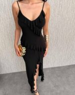 Midi haljina Longan - crna - Slika 4