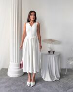 Midi haljina Velora - bijela - Slika 4