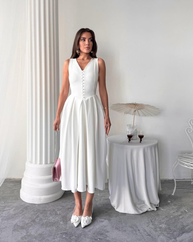 Midi haljina Velora - bijela - Slika 4