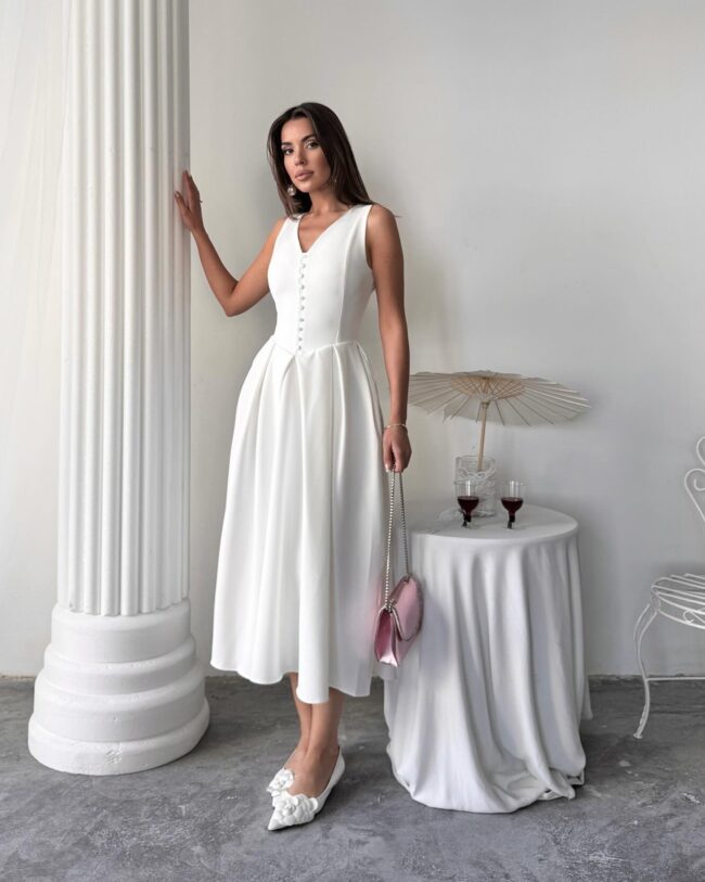 Midi haljina Velora - bijela - Slika 6