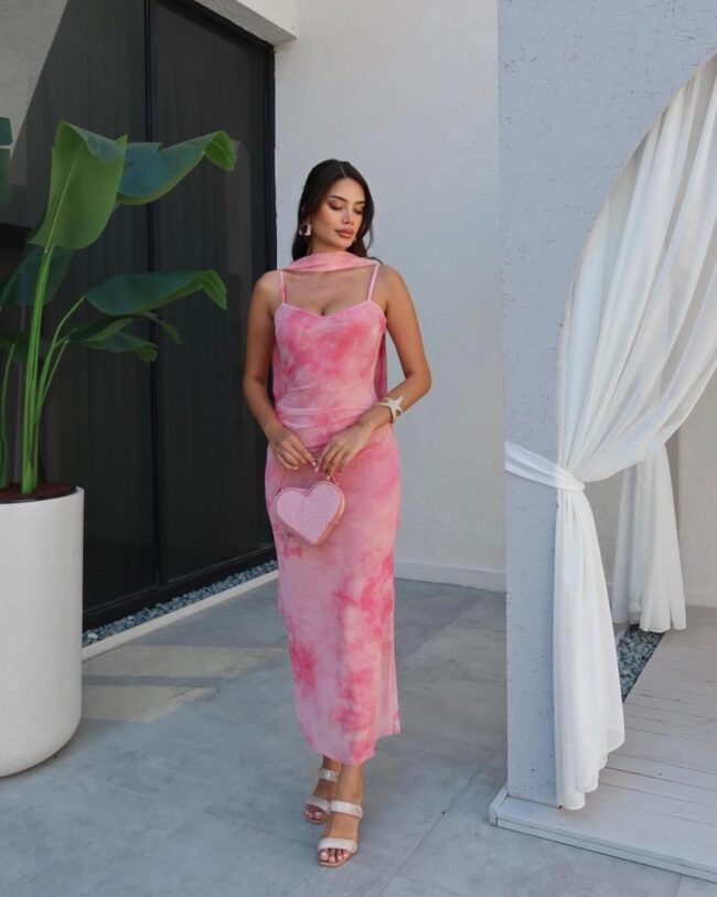 Maxi haljina Vito - roza - Slika 5