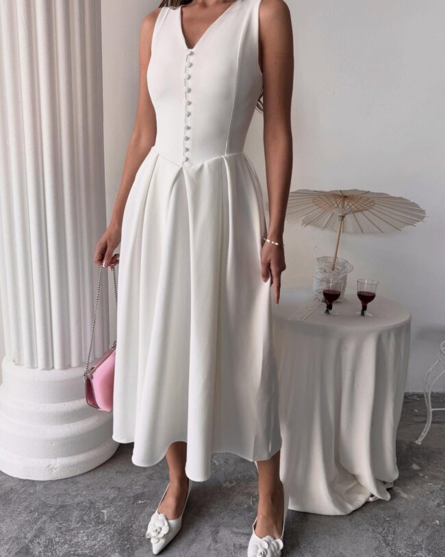 Midi haljina Velora - bijela - Slika 2