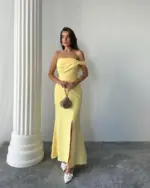 Maxi haljina Aura - žuta - Slika 4